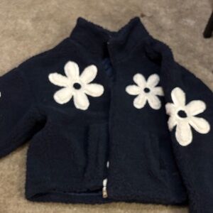 Navy Blue Floral Women's Jacket